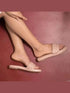 Womens Braided Peach Flats
